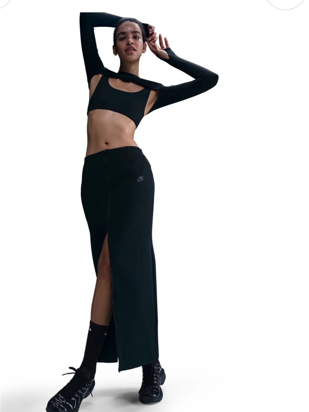 Nike Tech Fleece Slim Maxi Skirt Black Women’s Size Small HJ0918-010